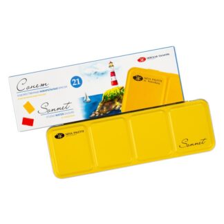 Акварель 21цв Сонет кювет, метал. пенал