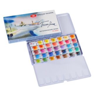 Акварель 35цв Белые ночи кювет по 2,5мл, металл