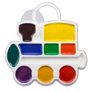 Акварель  9цв Паровозик без кисточки пластиковая коробка Луч