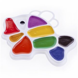 Акварель  9цв Рыбка без кисточки пластиковая коробка Луч