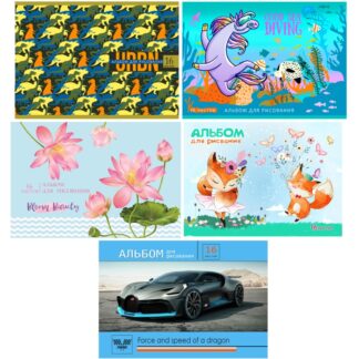 Альбом для рисования 16л, А4, скрепка МИКС ТМ"Profit"