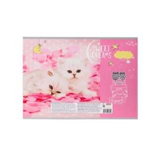 Альбом для рисования 32л, А4, скрепка КОТЯТА НА ЛЕПЕСТКАХ, мелов.обл