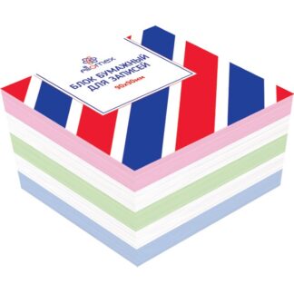 Блок для записей Attomex 90x90x50 мм цветной, непроклеенный, плотность 65 г/м, белизна 90