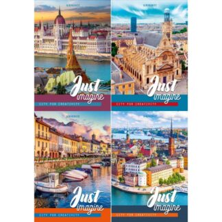 Блокнот 40л А6 гребень клетка ПОТРЯСАЮЩАЯ АРХИТЕКТУРА ассорти, мелов. обл.,бл. офс "Profit"