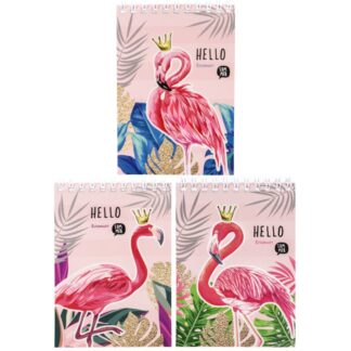 Блокнот 60л А6 гребень клетка КОРОЛЕВСКИЕ ПТИЦЫ ассорти, цвет.мелов.обл