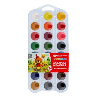 Цветик Набор акварель, пластиковая  упаковка с петлей, 24 цвета