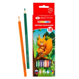 Цветик Набор цветных карандашей, 18 цветов, шестигранные, 2М-4М, заточенные