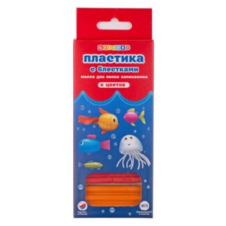 Цветик Набор пластики для лепки с блестками (6 цветов), 120 гр