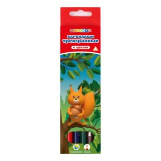 Цветик Набор трехгранных карандашей, 6 цв.