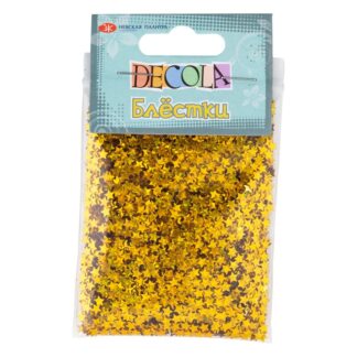 Decola Блестки декоративные звезды,  размер 4 мм, 20 г, золото майя радужное