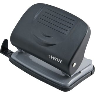 Дырокол deVENTE Stripe 20 л черный, пластиковый усиленный корпус, с линейкой