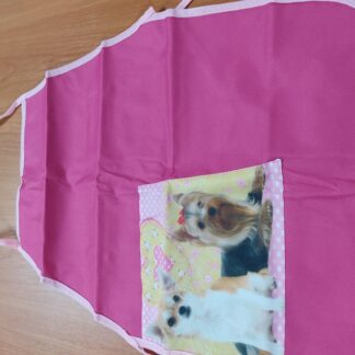 Фартук 390х490 Две собачки Розовый для труда ткань