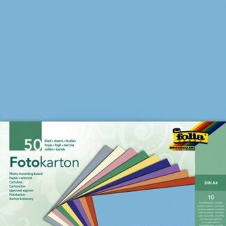 FOLIA Бумага цветная ,300 г/м², А4, 50 листов, ассорти, 10 пастельных цветов