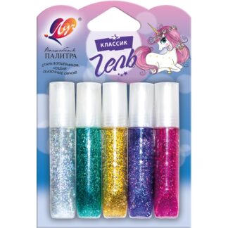 Гель с блестками Блеск 5цв по 5мл Луч