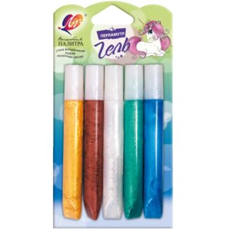 Гель с блестками перламутровый 5цв по 10мл