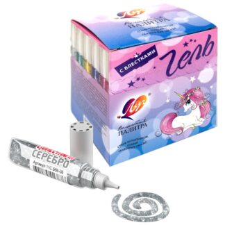 Гель с блестками серебро 5мл (ЛУЧ)