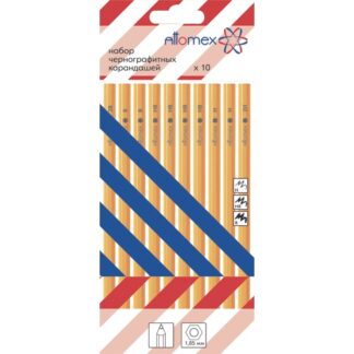 Карандаш ч/г Attomex набор 10 шт (2B-2H) шестигранный, желтый, пласт.упаковка