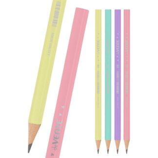 Карандаш ч/г deVENTE HB Pastel, пластиковый ассорти, трёхгранный без ластика, заточенный