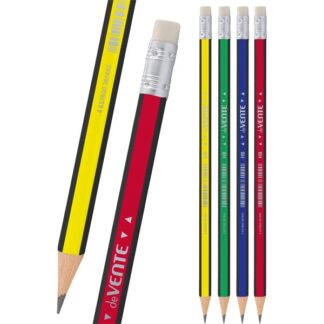 Карандаш ч/г deVENTE HB,  пластиковый ассорти, трёхгранный, с ластиком, заточенный