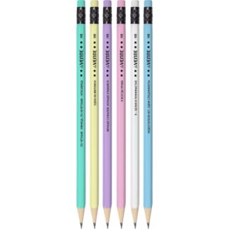Карандаш ч/г deVENTE Lady Perfection HB, ассорти пастель, шестигранный с ластиком