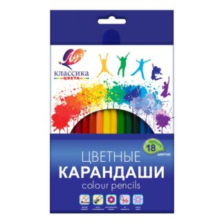 Карандаши 18цв Луч Классика, шестигранные, заточ., карт. коробка
