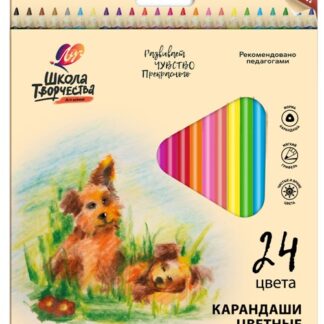 Карандаши 24цв Луч Школа творчества, трехгранные, заточенные