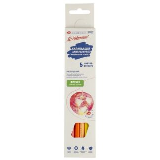 Карандаши  6цв акварельные Я-Художник! Флора в картонной коробке