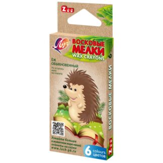 Карандаши восковые  6цв Луч ZOO мини, шестигранные