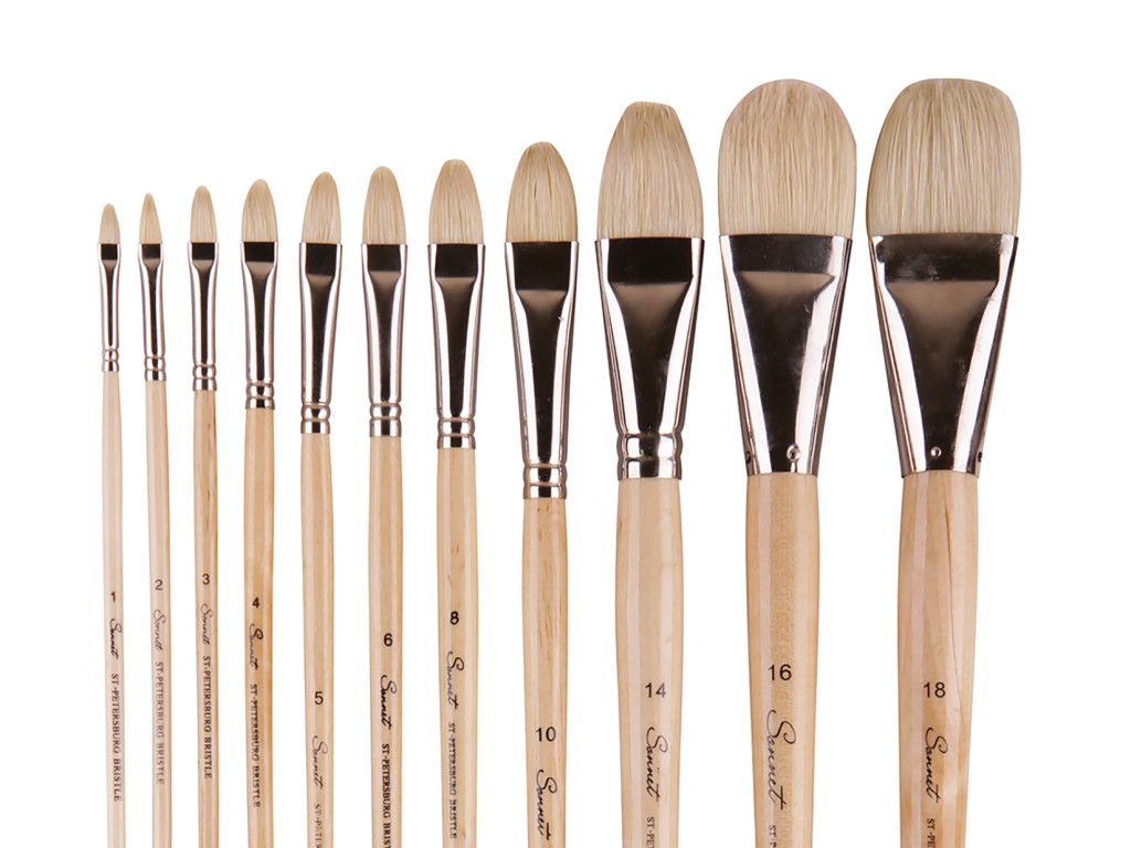 Кисть Щетина №4 (10мм) Сонет овальная, длинная ручка