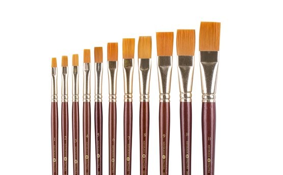 Кисть Синтетика №2 (6,5 мм) Decola плоская, короткая ручка