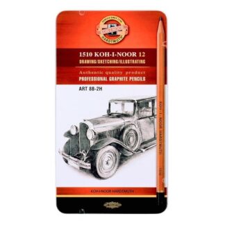 KOH-I-NOOR 1512N (12) Набор профессиональных чернографитных карандашей "Art", 12 шт, жестяная коробка