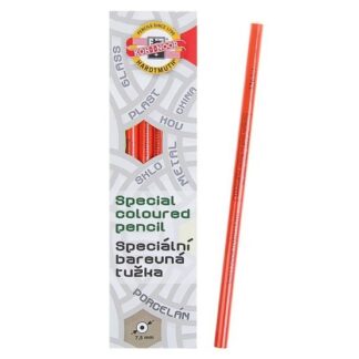 KOH-I-NOOR 3263/1 (6) Специальный карандаш для рисования на стекле, фарфоре, пластмассе и металле, 6 шт, красный