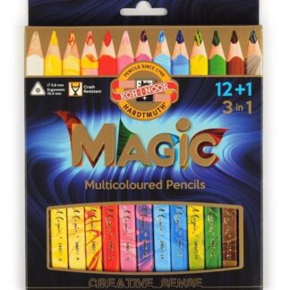 KOH-I-NOOR 3408 (12) Набор цветных пастельных трехгранных карандашей Magic, 12цв+блендер, картон