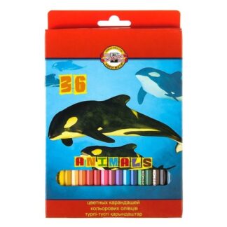 KOH-I-NOOR 3555 (36) Набор цветных карандашей "Животные", 36 цветов, картон