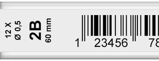 KOH-I-NOOR 4152/2В (12)  Грифель чернографитный, 0,5мм, 2В, 12шт, длина 60 мм.