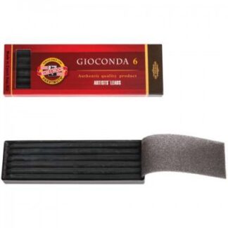 KOH-I-NOOR 4345/2 (06) Графитовые стержни Gioconda negro для художественного рисования, HB, L=120 мм, D=5,6 мм, 6 шт/уп.