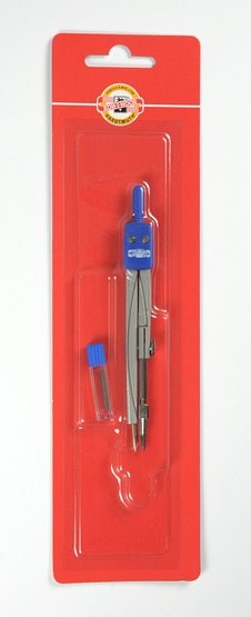 KOH-I-NOOR 4901 Циркуль металлический с запасным стержнем в блистере, для начальных классов