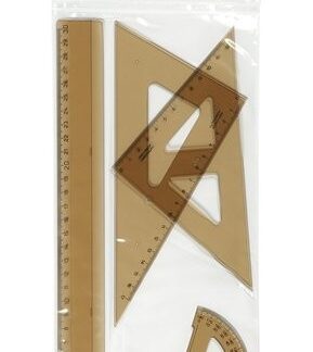 KOH-I-NOOR 750901 Средний набор, тип 871, содержит линейку 30 см, угольник 45/141, угольник 60/200, транспортир 180/100