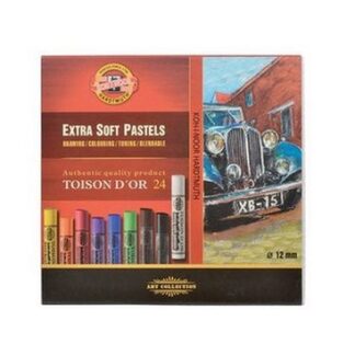 KOH-I-NOOR 8554 (24) Набор экстра мягкой художественной пастели 24 цветов  Toison D'or, круглая, в картонной коробке