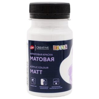 Краска акриловая 100мл Декола матовая Белая