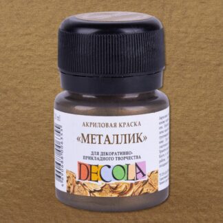 Краска акриловая  20мл Декола металлик. Античное золото