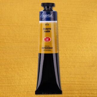 Краска акриловая  46мл Ладога Золото майя