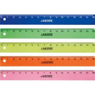 Линейка 15 см пластиковая deVENTE непрозрачная, ассорти