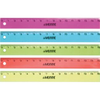 Линейка 15 см пластиковая deVENTE прозрачная, ассорти