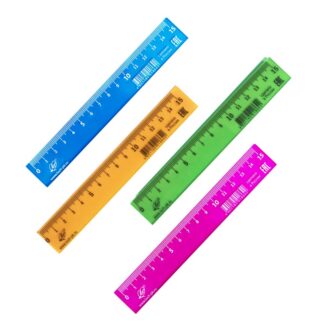 Линейка 15 см прозрачная тонированная ассорти Луч