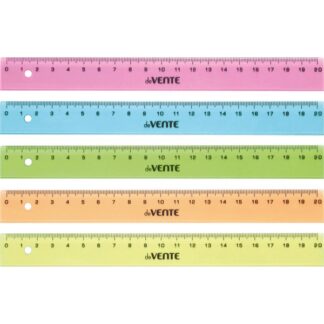 Линейка 20см пластиковая deVENTE, прозрачная, ассорти
