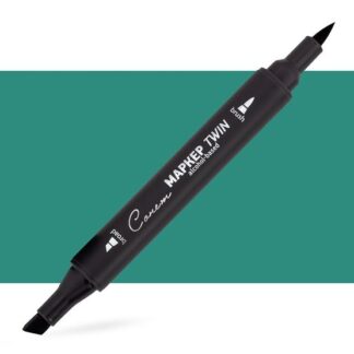 Маркер спиртовой Сонет Twin Brush, бирюзово-синие чернила