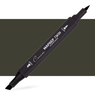 Маркер спиртовой Сонет Twin Brush, чёрно-оливковый