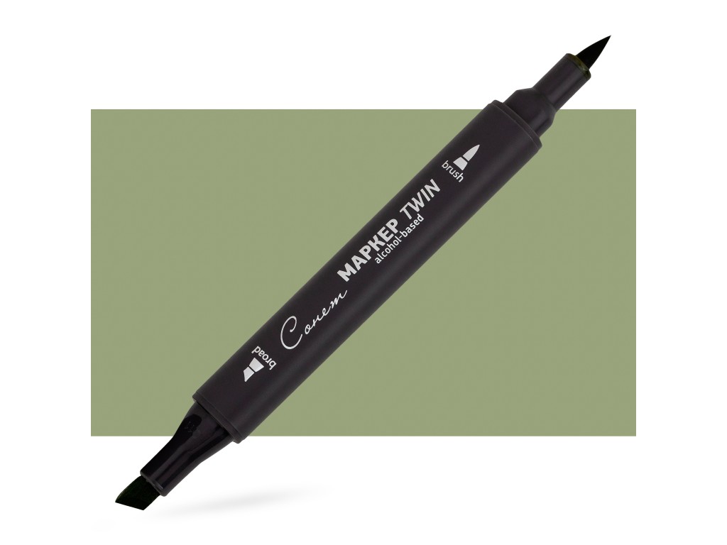 Маркер спиртовой Сонет Twin Brush, кремово-зелёный