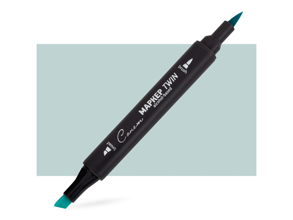 Маркер спиртовой Сонет Twin Brush, мятно-голубой